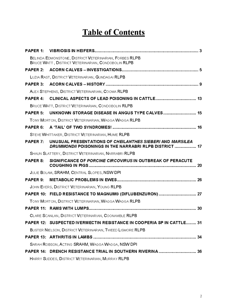 2005 master contents